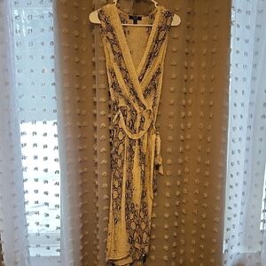 Elegant Snake Print Wrap Dress